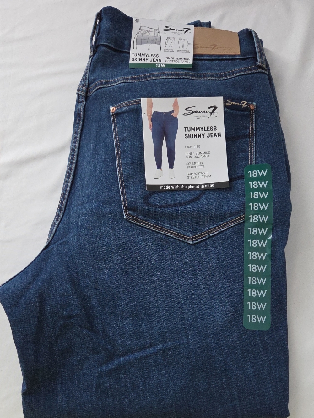 Seven7 Skinny Tummyless Jeans - Dark Blue Wash